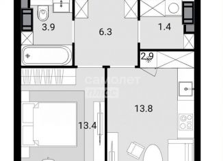 Продажа 2-ком. квартиры, 41 м2, Москва, улица Генерала Глаголева, 14Ак1, метро Октябрьское поле