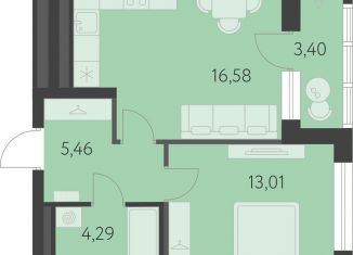 Продам однокомнатную квартиру, 41 м2, Свердловская область