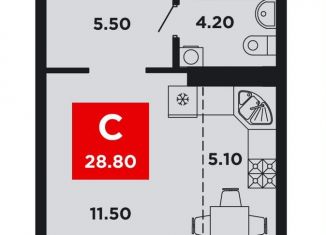 Продажа квартиры студии, 28.8 м2, Краснодар, Конгрессная улица, лит17