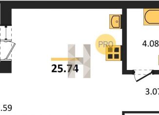 Квартира на продажу студия, 25.7 м2, Новосибирск, метро Речной вокзал, Горская улица, 2/1