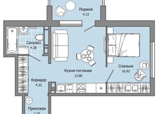 Продажа 2-ком. квартиры, 38 м2, Ульяновск, Засвияжский район, жилой комплекс Город Новаторов, 2