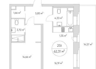 2-комнатная квартира на продажу, 62 м2, Москва, станция Калитники, Автомобильный проезд, 4