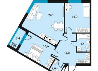 Продается 3-ком. квартира, 73.2 м2, Пермь, улица Луначарского, 97, Ленинский район