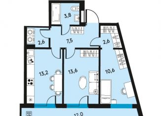 Продается двухкомнатная квартира, 59.9 м2, Пермский край, улица Луначарского, 97