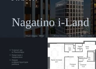 Продажа 2-комнатной квартиры, 68.1 м2, Москва, жилой комплекс Нагатино Ай-Ленд, к1, ЖК Нагатино Ай-Ленд