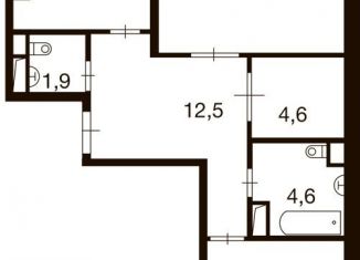 Продам 2-комнатную квартиру, 72.3 м2, деревня Ивановское, улица Семёна Гордого, 3, ЖК Ново-Никольское