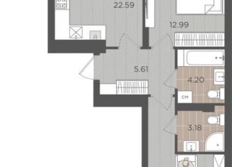 Продажа 2-комнатной квартиры, 67.1 м2, Калининград, Батальная улица, 65Б