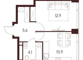 Продаю 1-ком. квартиру, 33.5 м2, Москва, САО