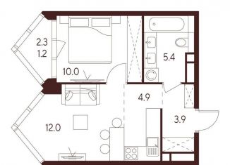 Продажа двухкомнатной квартиры, 36.2 м2, Москва, станция Зорге