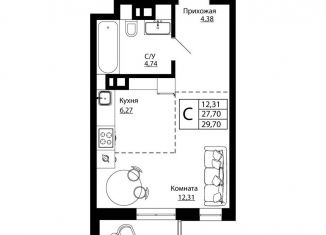 Продаю квартиру студию, 29.3 м2, Ростов-на-Дону