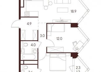 Продается 3-комнатная квартира, 58.6 м2, Москва, станция Зорге