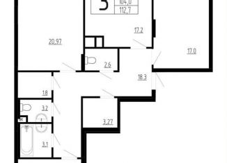 Продам 3-комнатную квартиру, 112.7 м2, Московская область, Изумрудная улица, 6к6