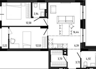 Продаю трехкомнатную квартиру, 65.4 м2, Новосибирск, метро Площадь Ленина