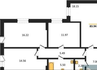 Продажа трехкомнатной квартиры, 84.4 м2, Воронеж, Донбасская улица, 25к2