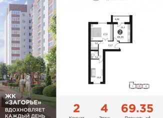 Продажа двухкомнатной квартиры, 69.4 м2, Смоленск