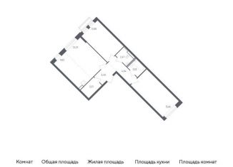 2-комнатная квартира на продажу, 66.3 м2, село Лайково, микрорайон Город-событие, 54