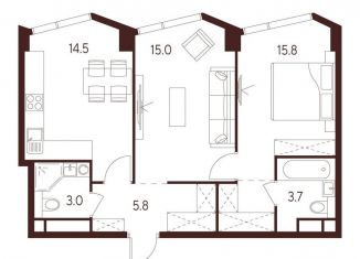 Продажа 2-ком. квартиры, 57.8 м2, Москва, САО