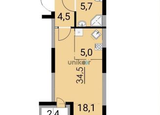Продаю квартиру студию, 34.5 м2, Уфа, бульвар Тухвата Янаби, 4