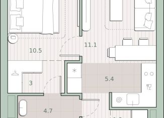 Продается 1-комнатная квартира, 38.6 м2, Москва, метро Озёрная