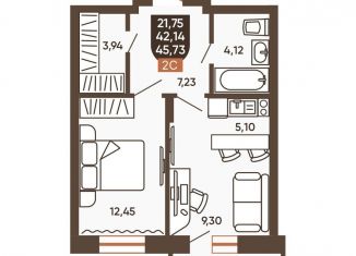 Продается 2-ком. квартира, 43.9 м2, Новосибирск, Новоуральская улица, 10