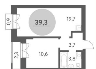 Продам однокомнатную квартиру, 39.3 м2, Новосибирская область