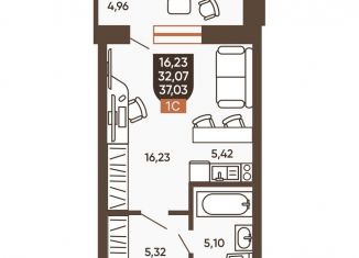 Продам квартиру студию, 34.6 м2, Новосибирск, Новоуральская улица, 10