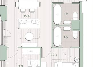 Продам 2-комнатную квартиру, 54 м2, Москва, метро Озёрная