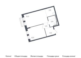 Продам 1-ком. квартиру, 38.6 м2, село Лайково, микрорайон Город-событие, 59