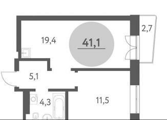 Продажа двухкомнатной квартиры, 41.1 м2, Новосибирская область