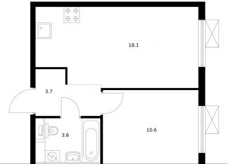 1-ком. квартира на продажу, 36 м2, Москва