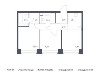 Продажа 2-комнатной квартиры, 55.6 м2, Москва, ЗАО, жилой комплекс Нова, к3