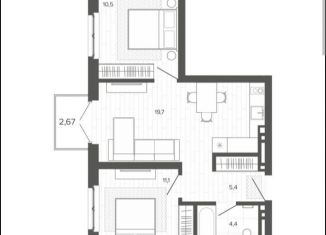 Продам 3-комнатную квартиру, 56.3 м2, Алтайский край, Змеиногорский тракт, 35Бк2