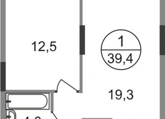 Продам 1-ком. квартиру, 39.4 м2, Москва