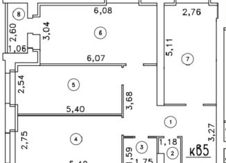 Продам трехкомнатную квартиру, 82 м2, Тамбов, улица Гиляровского, 26Г