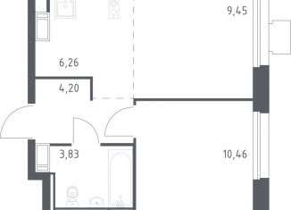 Продам однокомнатную квартиру, 34.2 м2, посёлок Мирный, жилой комплекс Томилино Парк, к5.4, ЖК Томилино Парк