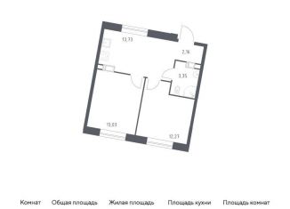 Продам двухкомнатную квартиру, 44.5 м2, Москва, жилой комплекс Эко Бунино, 14.1