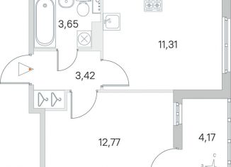 Продам 1-ком. квартиру, 34.2 м2, посёлок Стрельна, ЖК Любоград