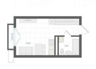 Продам квартиру студию, 24.1 м2, Екатеринбург, Ленинский район