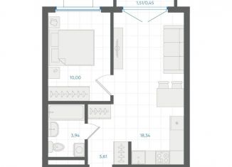 Продажа 1-комнатной квартиры, 36.3 м2, Екатеринбург, Ленинский район