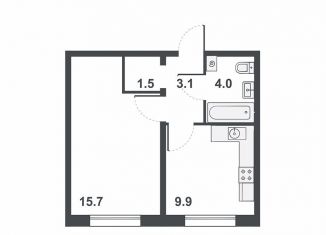 Продам 1-ком. квартиру, 34.2 м2, Киров, Прибрежный бульвар, 6, ЖК Ривер Парк