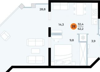 Продается 1-ком. квартира, 61.3 м2, Крым