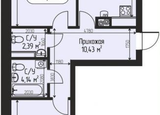 Продается 2-комнатная квартира, 71.7 м2, село Озерецкое, бульвар Радости, 18