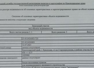 Продам земельный участок, 6 сот., станица Старокорсунская, Бородинский переулок