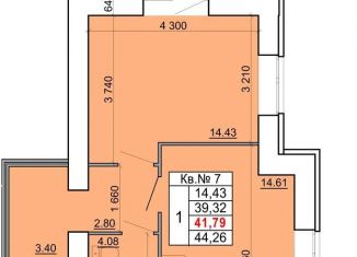 Продам однокомнатную квартиру, 41.8 м2, Кострома, улица Скворцова, 2