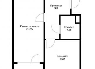 Продается 2-комнатная квартира, 47.7 м2, Краснодарский край, Парусный проезд, 1