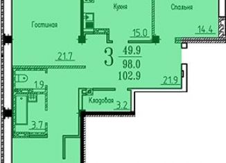 Продается трехкомнатная квартира, 102.9 м2, Воронеж, улица Козо-Полянского, 5, ЖК Спутник