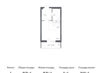 Продам квартиру студию, 31.1 м2, посёлок Жилино-1, жилой комплекс Егорово Парк, к1