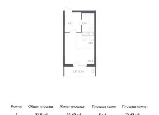 Квартира на продажу студия, 31.1 м2, посёлок Жилино-1, жилой комплекс Егорово Парк, к1