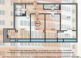 Продажа 3-комнатной квартиры, 97.6 м2, Барнаул, Октябрьский район