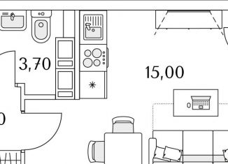 Продам квартиру студию, 22.8 м2, Санкт-Петербург, муниципальный округ Юнтолово